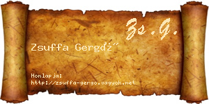 Zsuffa Gergő névjegykártya